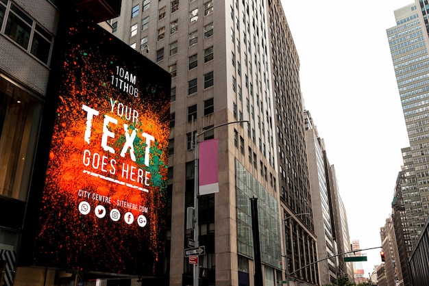 Billboard mock-up in city