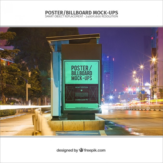 PSD gratuito mockup billboard per fermata dell'autobus