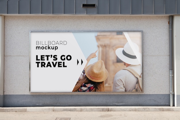 Billboard mockup in urban environment