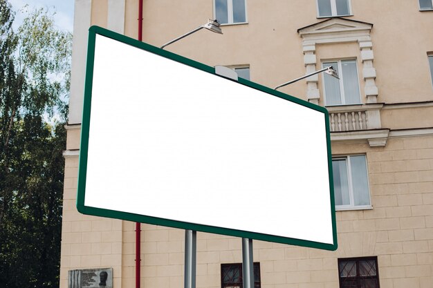 Billboard with blank surface for advertising