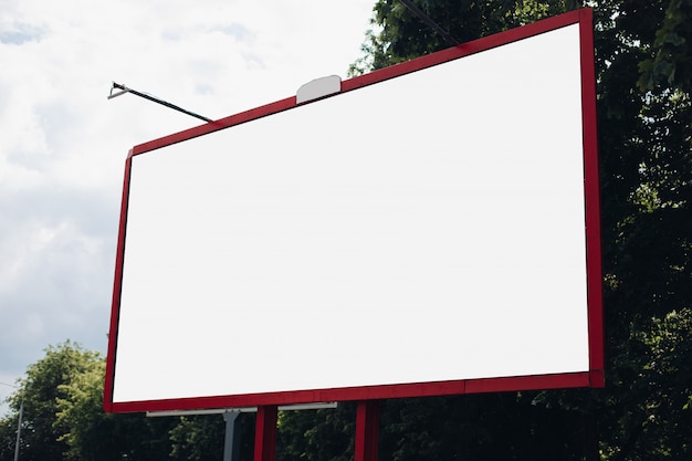 Billboard with blank surface for advertising