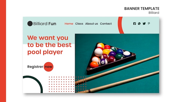 無料PSD ビリヤードコンセプトバナーモックアップ