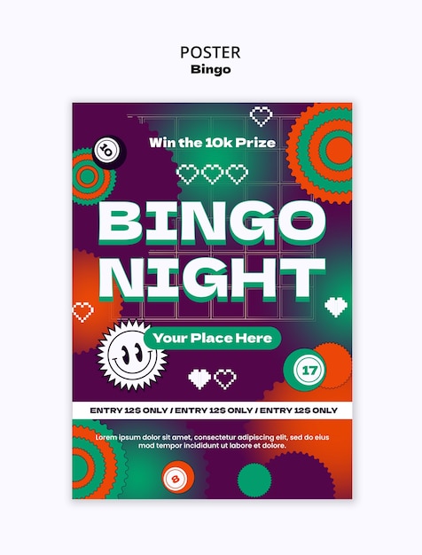 Free PSD bingo template design