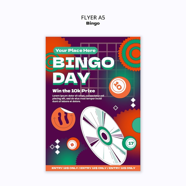 PSD gratuito progettazione del modello di bingo