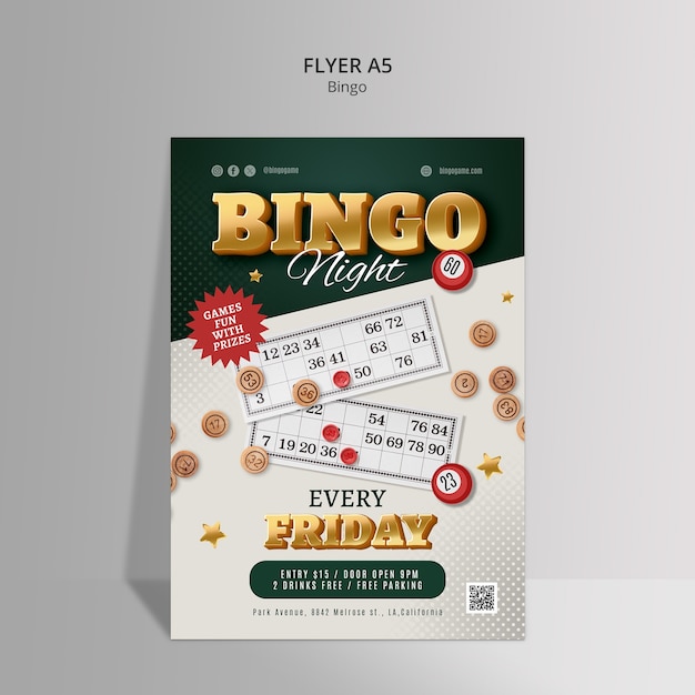 PSD gratuito progettazione del modello di bingo