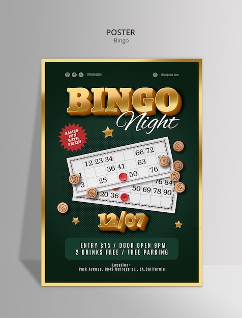 Free PSD bingo template design