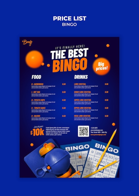 Free PSD bingo template design