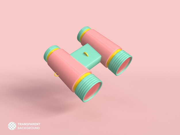 무료 PSD 쌍안경 아이콘 격리 된 3d 렌더링 ilustration