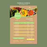 Free PSD bio and healthy food poster