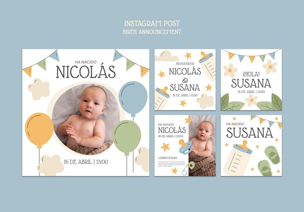 Birth announcement  instagram posts