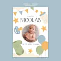 Free PSD birth announcement poster template