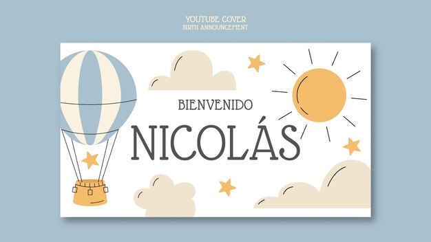 Birth announcement youtube cover