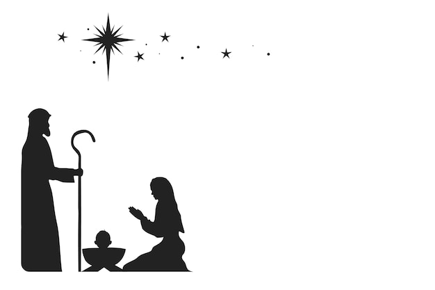 Birth of jesus silhouette illustration