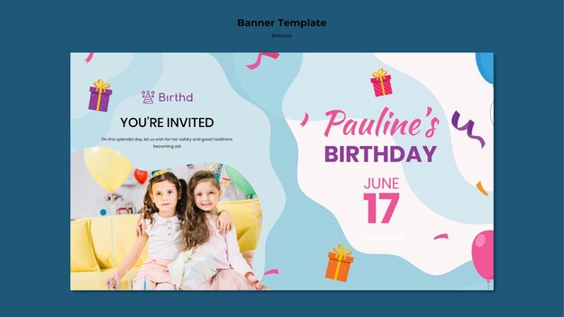 Birthday celebration banner template
