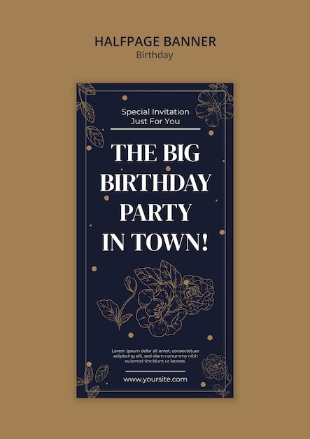 Free PSD birthday celebration  banner template