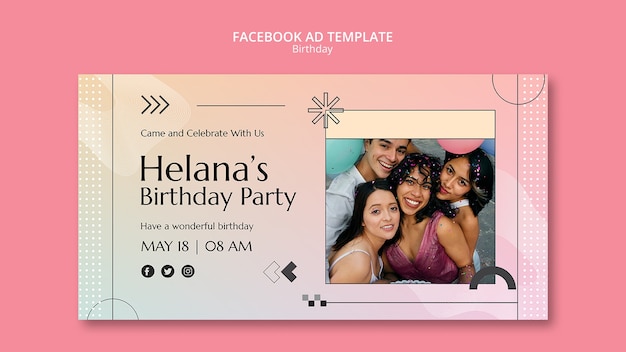 Birthday celebration facebook template