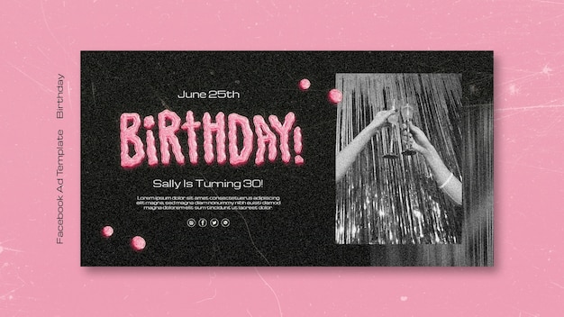 Free PSD birthday celebration facebook template