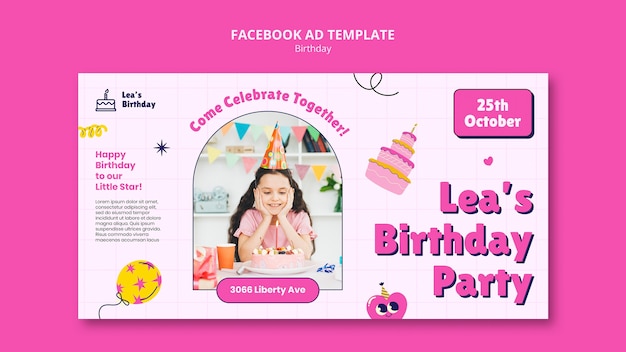 Birthday celebration facebook template