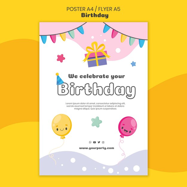 birthday celebration flyer template