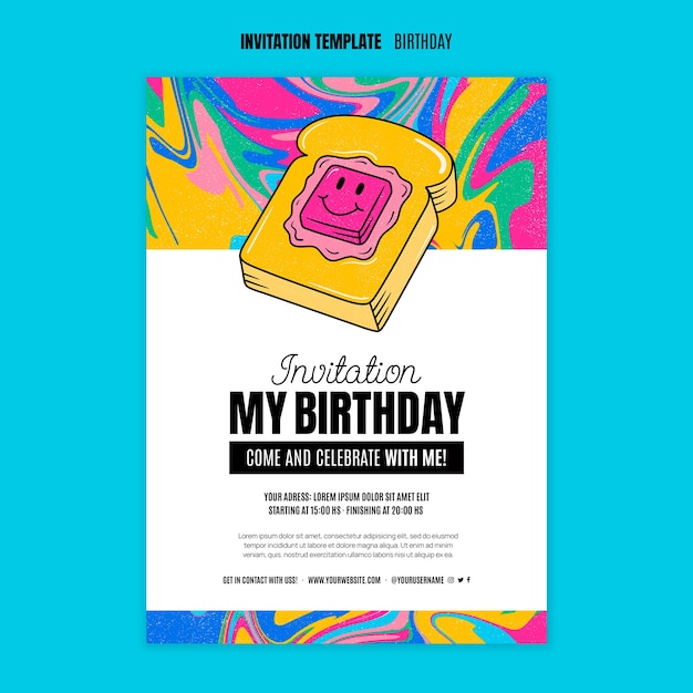 Free PSD birthday celebration invitation template