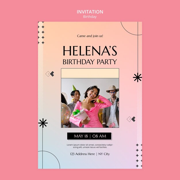Birthday celebration invitation template