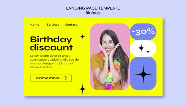 Birthday celebration landing page template