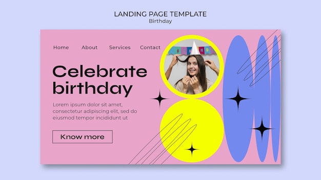 Birthday celebration landing page template