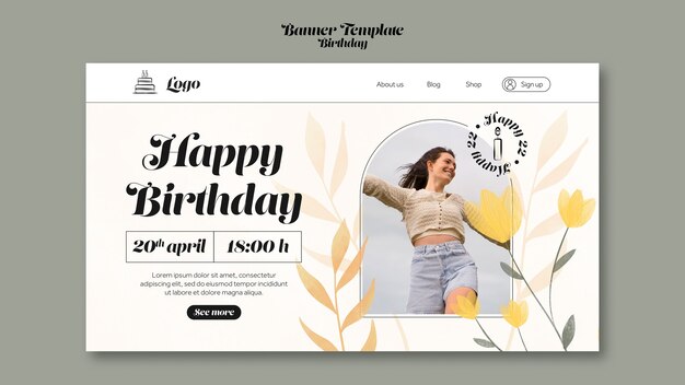 Birthday celebration landing page template