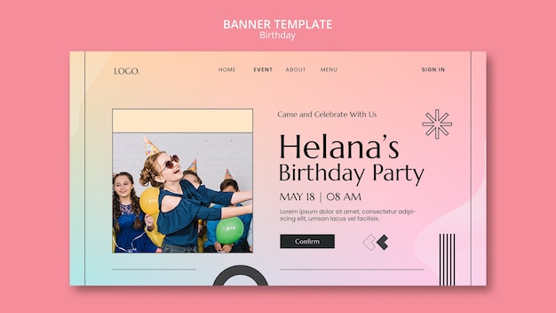 Birthday celebration landing page