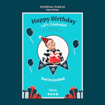 Birthday celebration poster template