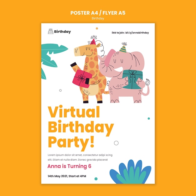 Free PSD birthday celebration poster template