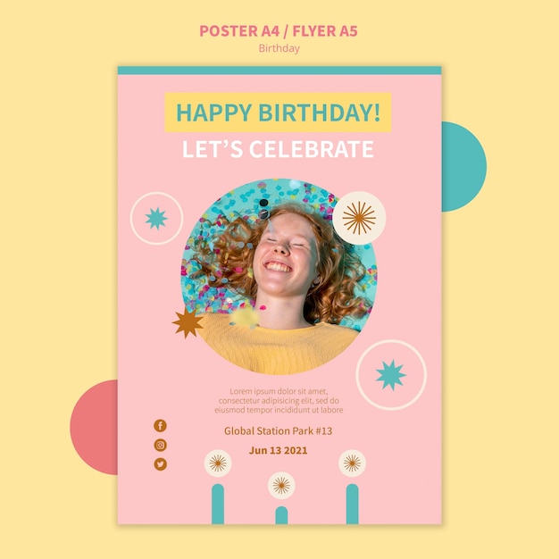 Birthday celebration poster template