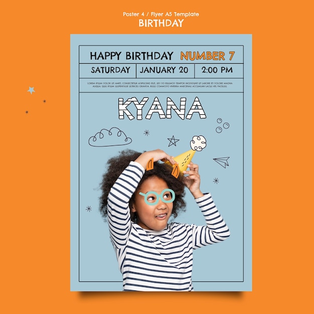 Free PSD birthday celebration poster template