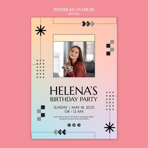 Birthday celebration poster template