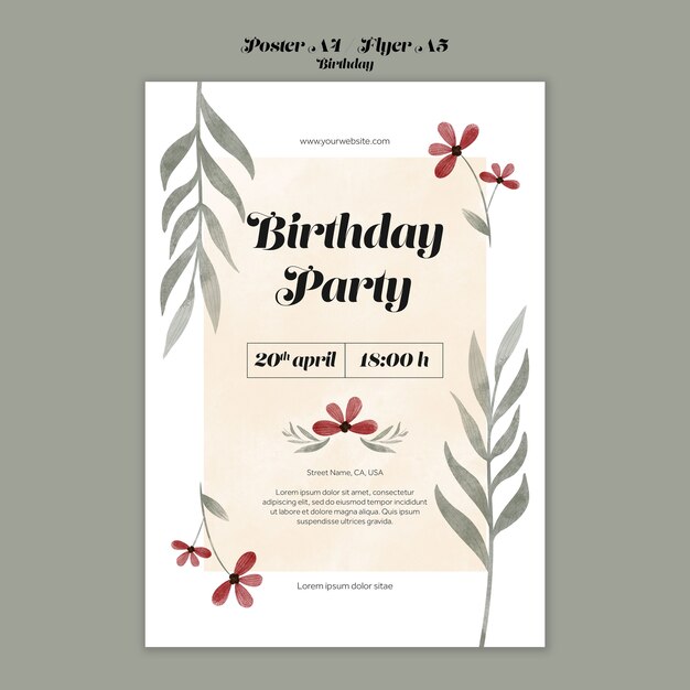 Birthday celebration  poster template