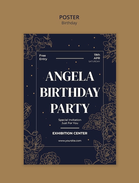 Birthday celebration  poster template