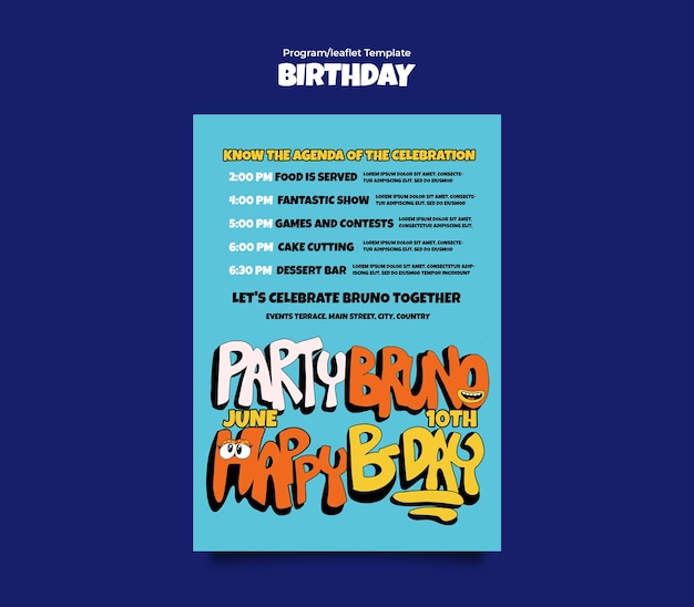 Free PSD birthday celebration  template