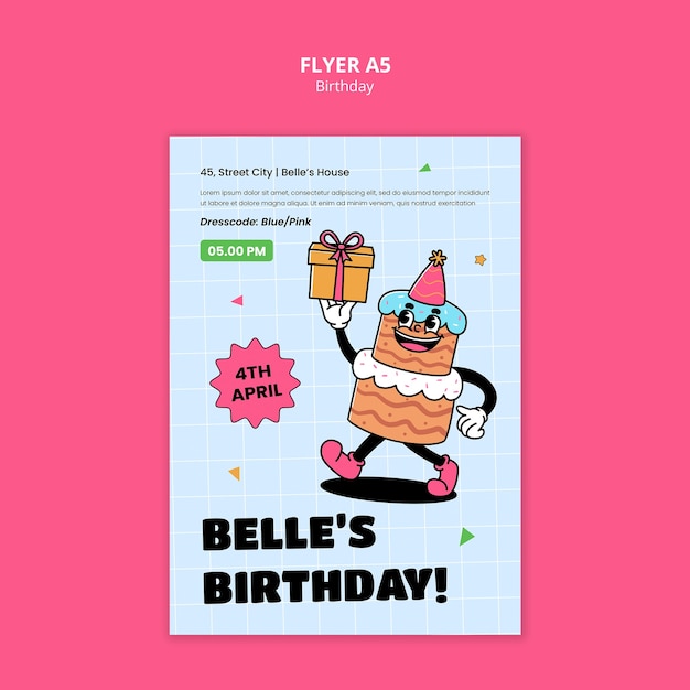 무료 PSD birthday celebration  template