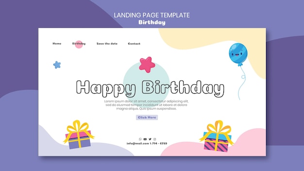 Modello web di celebrazione di compleanno