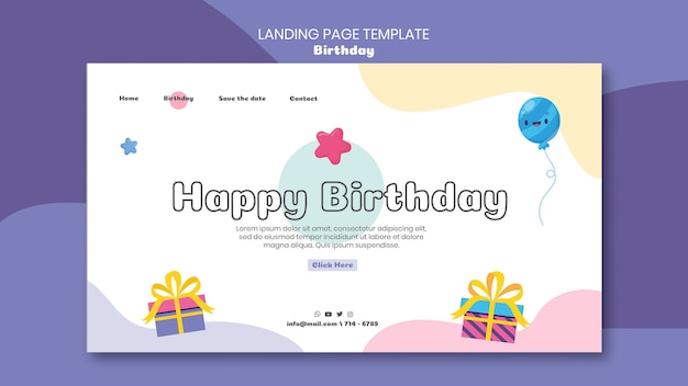 Веб-шаблон празднования дня рождения