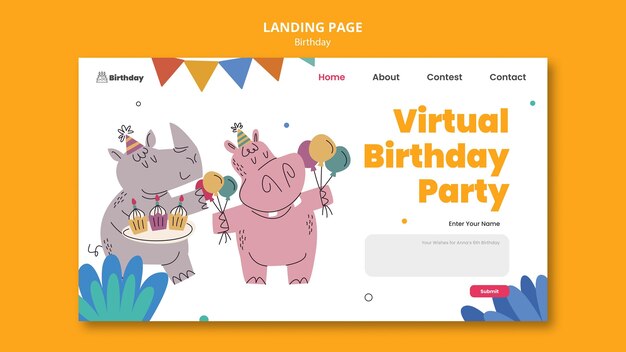 Веб-шаблон празднования дня рождения
