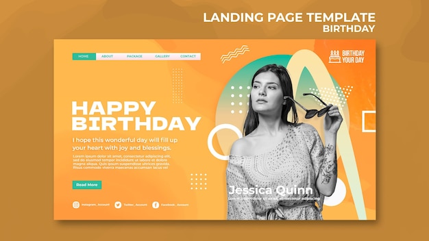 Free PSD birthday celebration web template