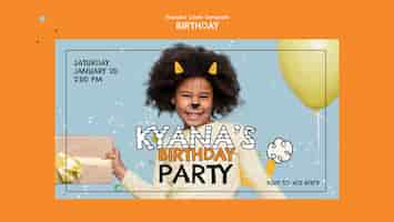 Free PSD birthday celebration youtube cover template