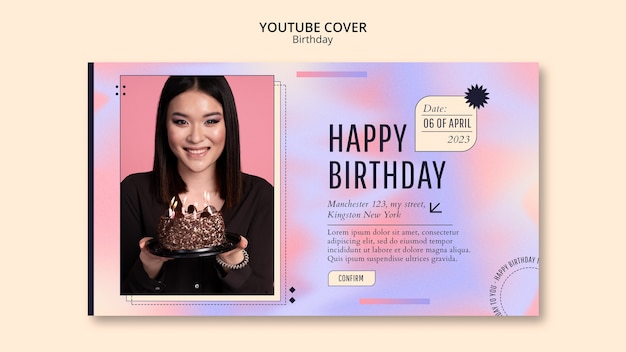 Birthday celebration youtube cover template