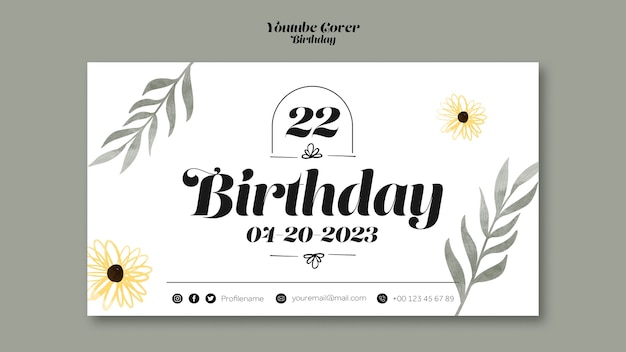 Free PSD birthday celebration youtube cover template