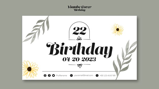 birthday celebration youtube cover template
