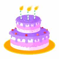 無料PSD 誕生日のカラフルなケーキのデザイン