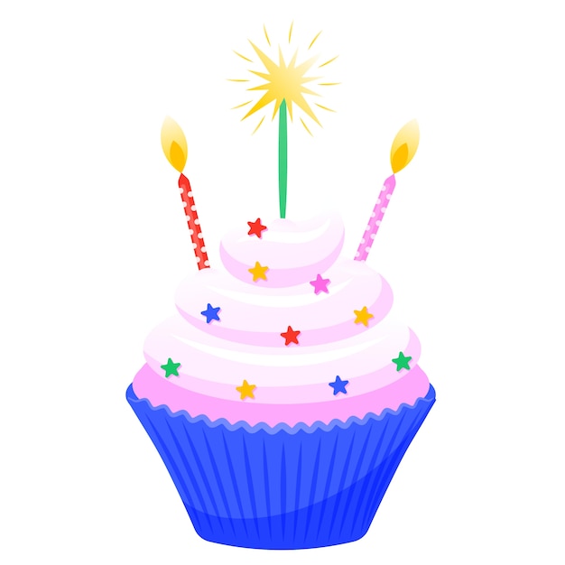 PSD gratuito design cupcake colorato compleanno