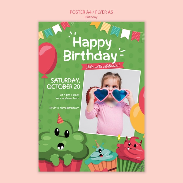 Birthday flyer concept template