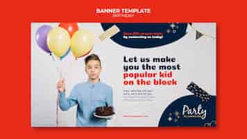 Free PSD birthday party banner template